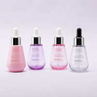 Flacon compte-gouttes cosmétique en PET de 50 ml, forme unique, argenté électroplaqué, pour sérum et lotion de soin, idéal pour huiles essentielles