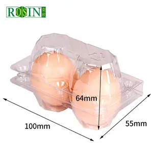 2 Holes Plastic Egg Tray With Lid Clear Clamshell Disposable Wholesale Blister Tray