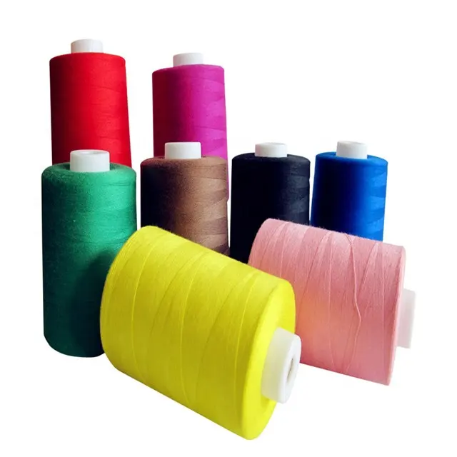 Hot Jual Harga Kompetitif 100% Spun Polyester Benang Jahit 20/2 100G Benang dengan Warna Yang Berbeda