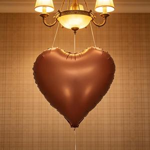 Party Love Balloon Foil Heart Chocolate 45Cm 18In 12 Pcs Bag elegant chocolate-colored foil heart balloon - Product Image 6