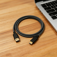 Cable de Datos USB Tipo C-C Personalizado y Portátil de 100W 5A para Carga Rápida de Teléfonos Móviles y Cámaras, Ecológico