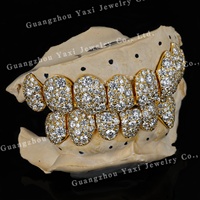 Grillz dentaire personnalisé en argent avec moissanite VVS 10K 14K 18K, micro-incrustation taille brillant, style Hip Hop, certifié par un tiers, pour hommes Yaxi