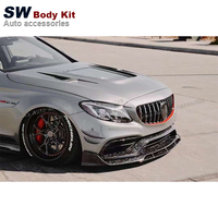 Diffuseur de becquet de pare-chocs avant en fibre de carbone forgé pour Mercedes-Benz Classe C W205 C63 Nouveau
