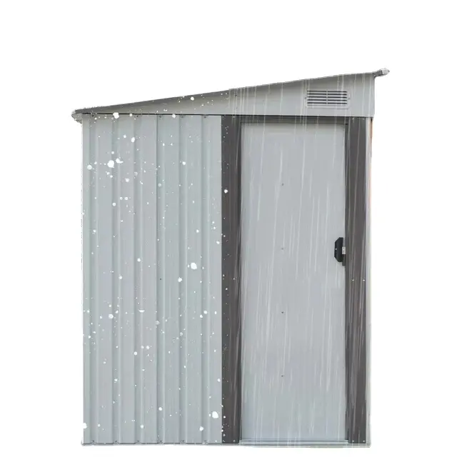 7x5 pés ao ar livre Armazenamento Shed com deslizante Bloqueável Porta de madeira Jardim Shed Ferramenta Bike Shed Pet Prefabricate House Garbage Room