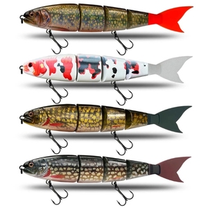 Leurres Durs Artificiels en ABS de 17cm/20cm, Segments Articulés 4 Sections pour Pêche au <span class=keywords><strong>Brochet</strong></span>, Action Flottante avec Hameçons - Product Image 4