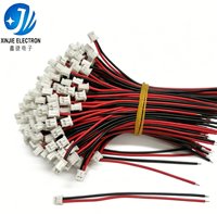 كابل توصيل مخصص بموصل JST PH 2.0 مم ثنائي السن، أحمر وأسود 22AWG، مكشكش مسبقًا لشرائط LED والأجهزة والإلكترونيات