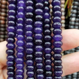 Natural Amethyst Jasper Bead 4x6 mm Rondelle Strands Purple Beads Abacus Disc Wheel Green Gemstone Jewellery For Jewelry Making