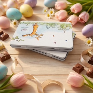 Caja de Regalo Rectangular de Hojalata Reciclable y Ecológica para Pascua, Envase Delgado para Chocolates Navideños - Product Image 1