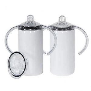 Vasos Sippy de Alta Calidad de 12 oz, Acero Inoxidable Aislado, Sublimación en Blanco, Vaso Delgado Irrompible con Asa y 2 Tapas - Product Image 4
