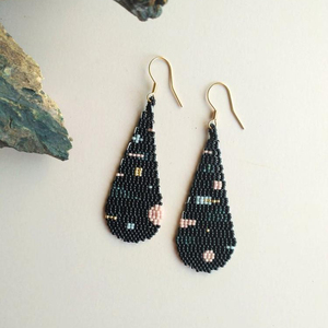 Handmade Happiness <b>Black</b> drop <b>earrings</b> - Product Image 1
