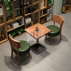 Restaurante Mesas y sillas redondas de comedor Diseño de mesa de madera forjado de moda Muebles de cafetería Tienda - Product Image 4