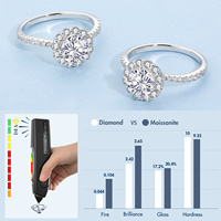 Cadeaux de Mariage Bijoux Moissanite Taille Radiant 1 Carat pour Femme, Bagues de Fiançailles en Diamant Moissanite Créé en Laboratoire VVS, Argent Plaqué Or 14 Carats
