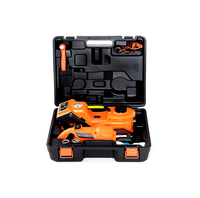 Kit de cric électrique pour voiture 3 tonnes 12V DC - hauteur de levage 12-35 cm, cric portable avec marteau de sécurité