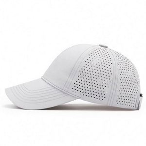 Gorra de Béisbol de Poliéster de Secado Rápido de Calidad, Perforada con Láser, Logotipo Personalizado, Parte Superior Suave, Transpirable, Deportiva, Ultrafina, con Visera Tipo Pico de Pato - Product Image 3