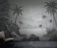 Panneau mural décoratif d'intérieur, papier peint 3D, murale forestière, grand paysage naturel, décor mural