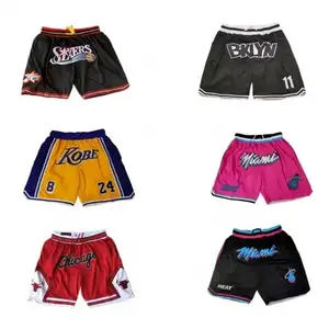 Justdon-pantalones cortos de baloncesto de secado rápido para hombre, Shorts deportivos de malla transpirable bordada de alta calidad, venta al por mayor