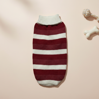 Vêtements d'hiver pour animaux de compagnie, col roulé rayé tricoté traditionnel, confortables et personnalisés, de haute qualité, luxe, 100% acrylique, directement de l'usine