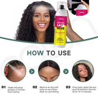 Luxfume Colle à dentelle à séchage rapide et tenue extrême, Spray de fusion pour perruques Lace Front, Marque privée
