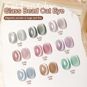 Esmalte de Uñas Semipermanente de 15 ml con Cuentas de Vidrio Brillantes, Color Blanco Brillante, Efecto Ojo de Gato, Base de Agua, Estilo Francés, Desprendible, Color <span class=keywords><strong>Nude</strong></span> - Product Image 1