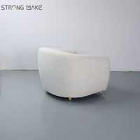 Chaise d'attente personnalisée pour zone de réception, chaise de loisirs moderne de luxe avec pieds en bois et revêtement bouclé pour coin lecture