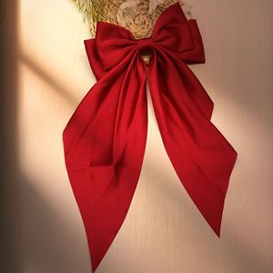 Fermaglio per Capelli Vintage con Grande Fiocco in Raso per Fissare i Capelli Dietro la Testa, Stile Ins, Nero Rosso, Elegante Accessorio per Capelli Fatto a Mano - Product Image 4