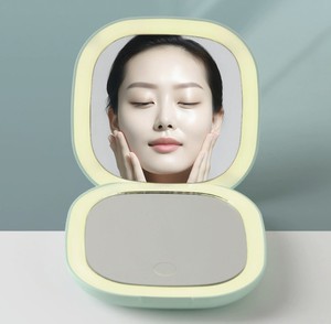Miroir de maquillage portable pliable personnalisé avec éclairage LED, logo personnalisé, miroir compact avec lumière - Product Image 4
