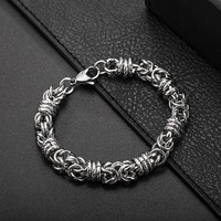 Bracelet en acier inoxydable à motif tissé simple et personnalisé, accessoires de bijoux pour hommes