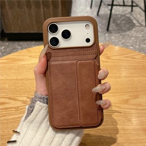 Funda de piel sintética para tarjetas, tarjetero portátil de negocios, soporte para teléfono, funda para iPhone XR 11 12 13 17 Pro Max, colores puros, cubierta trasera. - Product Image 5