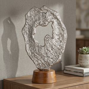 Escultura Metálica Abstracta Moderna de 57 cm de Altura, Forma Irregular, Decoración Artística Hecha a Mano, Adorno de Mesa para Sala de Estar - Product Image 2