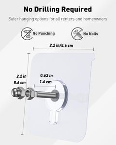 Multifunctional <b>Hook</b> <b>Adhesive</b> Base Hanger Strong Wall <b>Adhesive</b> <b>Hook</b> Rails No Nail Wall Hangers Strong <b>Adhesive</b> Hangers - Product Image 2