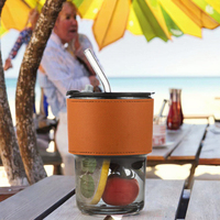 Gobelet en verre au design classique et élégant avec couvercle, durable, réutilisable, anti-fuite, tasse à café unisexe pour les fêtes