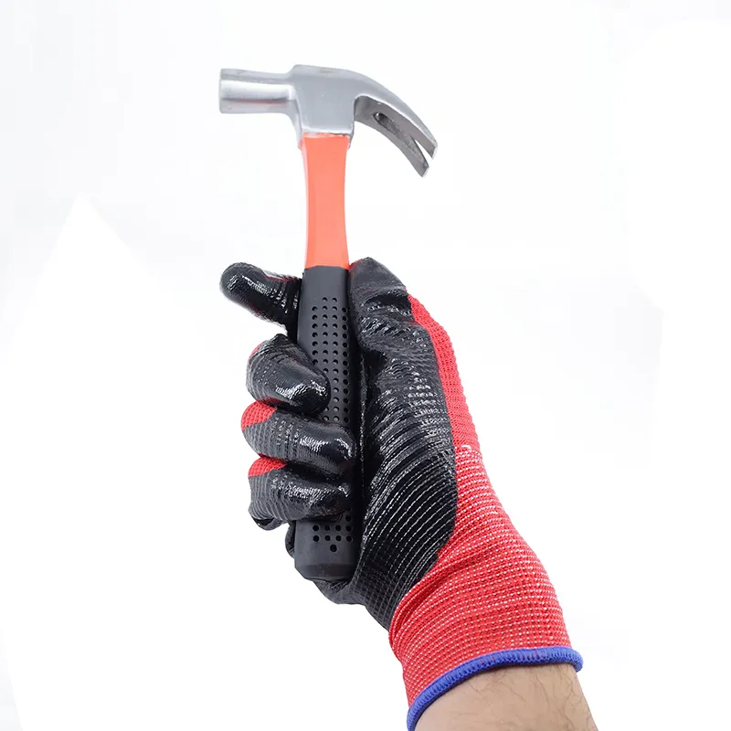 Gants de travail enduits de nitrile de bonne qualité de vente chaude pour le travail de jardinage industriel