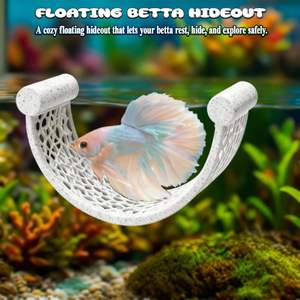 Plataforma Flotante Zenidoo de Plástico Impresa en 3D para Peces Betta, Hamaca de Descanso, Arte Moderno para Adorno de Acuario - Product Image 2