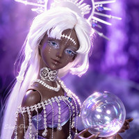 Poupée BJD gothique authentique ShugaFairy, échelle 1/4, Lysa, résine, rétro, sombre, exotique, violette, lune, étoile, voyante
