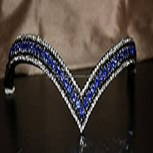 Estándar de calidad de cuero de caballo de Bling frente banda de cuero de la brida - Product Image 1