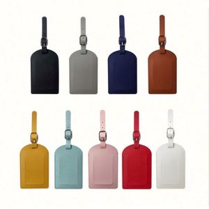 Custom Logo Luxury Business Gift Soft Leather Name Luggage <b>Tags</b> with Buckle-Water Resistant Travel <b>Suitcase</b> <b>Tags</b> - Product Image 6