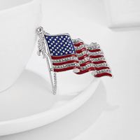 Euro-américain alliage diamant strass broche drapeau américain ensemble peinture huile broche fête d'enfants mariage bijoux fiançailles