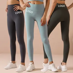 Aiermei Adjustable Length Custom Logo Print Gym Workout Tight Sport Fitness Leggings Push Up Seamless Yoga Pants Leggings Women