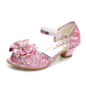 <span class=keywords><strong>Chaussures</strong></span> de fête d'anniversaire pour filles <span class=keywords><strong>Elsa</strong></span>, <span class=keywords><strong>chaussures</strong></span> pour enfants, talons hauts en cristal, sandales de princesse - Product Image 3
