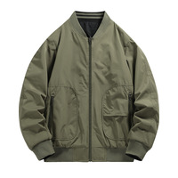 Blouson Bomber Rétro Réversible Homme Hiver 2026 Nouveau Style Workwear Col Montant avec Fermeture Éclair Fine Transfrontalier