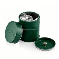 Boîte en métal de voyage premium pour matcha 30/40/50g, logo personnalisé en relief, double couvercle hermétique pour thé vert, hojicha, café en poudre, bonbons