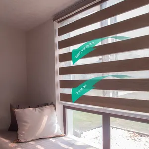 Home Schlafzimmer benutzer definierte Verdunkelung jalousien automatische Zebra Jalousien Alexa Smart Fenster Zebra Jalousien Roll vorhang