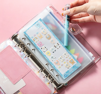 Pochettes multi-poches A5 A6 à 6 trous, pochettes transparentes en PVC avec fermeture éclair, enveloppes de budget pour accessoires de classeur