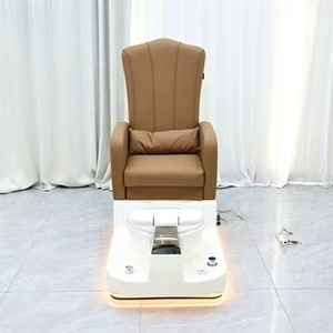 Fauteuil de pédicure électrique inclinable, fauteuil de soin des pieds pour salon de manucure et spa avec bassin et lumière LED - Product Image 4