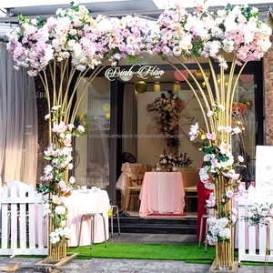 SMOOTH Gold Metal Background Arch Frame <b>Wedding</b> <b>Backdrop</b> <b>Stand</b> Events Stage Decoration - Product Image 1