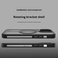 Support de téléphone rotatif à 360 degrés invisible, coque de protection magnétique en PC avec logo personnalisé pour iPhone 17/18 Pro Max