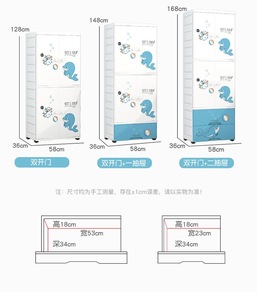 ตู้เก็บของพลาสติกแบบเป็นมิตรกับสิ่งแวดล้อม ความกว้าง 57.5 ซม. 4 ชั้น ประตูเปิดด้านข้าง พร้อมลิ้นชัก ตู้เก็บของในครัว 57.5x35.5x168 ซม. - Product Image 6