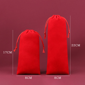 Sacs de rangement en velours avec cordon de serrage pour brosses, 8x17cm, 8x22cm, 10x20cm, sacs cadeaux personnalisés, sacs d'emballage réutilisables pour le quotidien - Product Image 3
