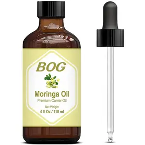 ODM huile de support de moringa huile de support de qualité supérieure avec compte-gouttes pour le soin des cheveux, massage du cuir chevelu, huilage des cheveux, peau