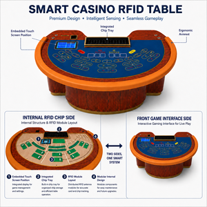 CHENSHENG Modern Luxury Portable RFID Intelligent Gaming Table for Casino Baccarat Blackjack Roulette <strong>Poker</strong> - Product Image 4